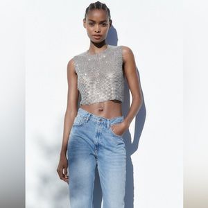 OPEN BACK RHINESTONE TOP